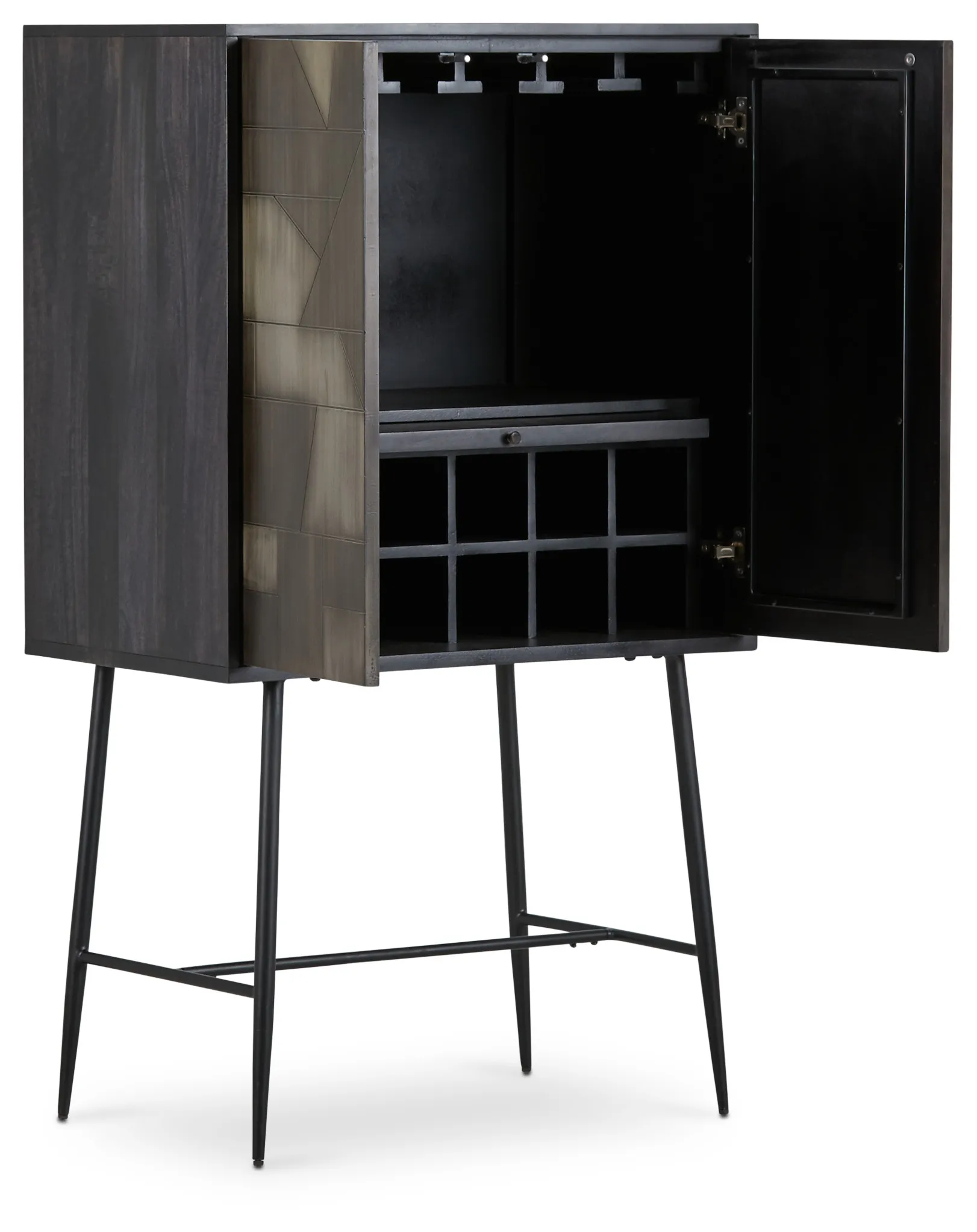 Lumi Dark Tone Wine Cabinet