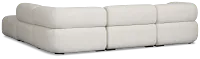 Celeste Light Beige Fabric 5-piece Right Facing Bumper Sectional