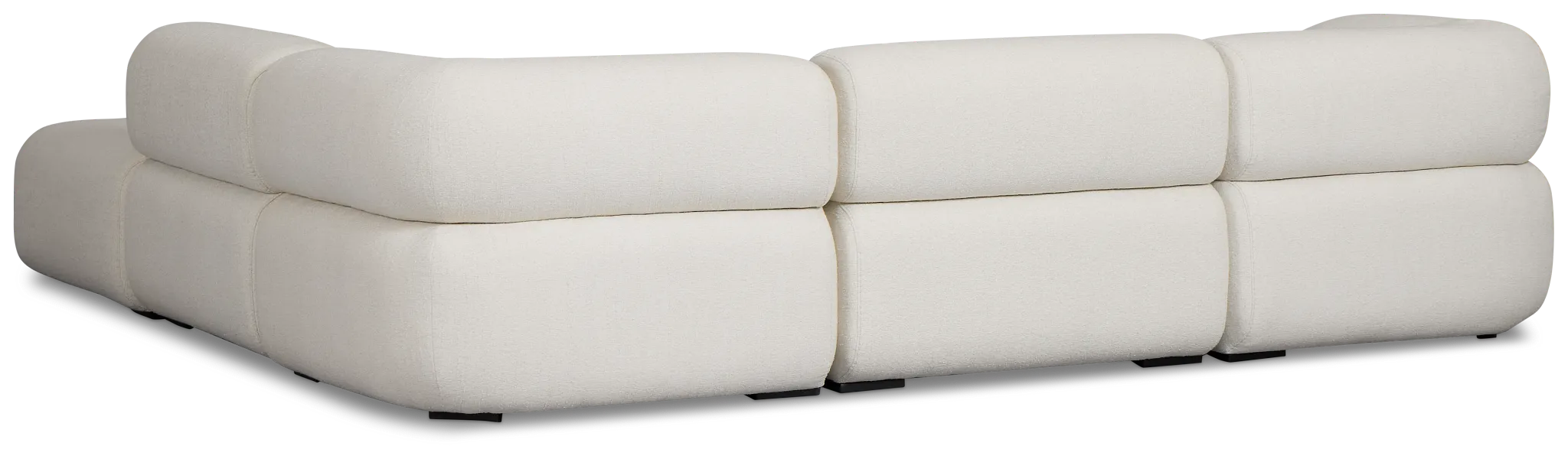 Celeste Light Beige Fabric 5-piece Right Facing Bumper Sectional