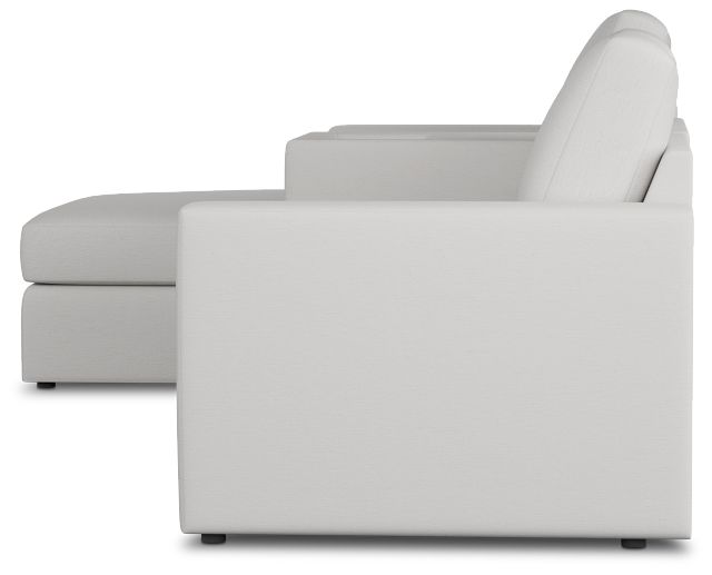 Citymod White Fabric Small Left Chaise Sectional With Media Console