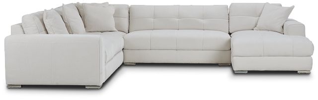 Brielle White Fabric Medium Right Chaise Sectional