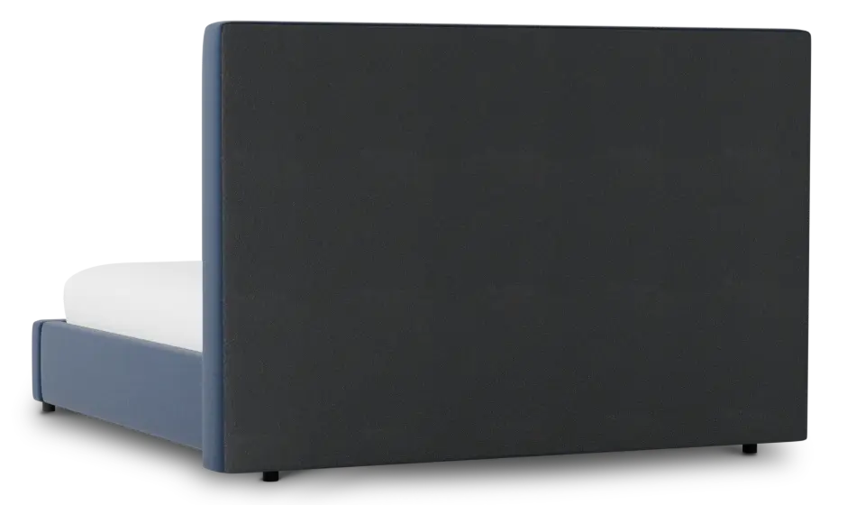 Grayton Peyton Dark Blue 54" Upholstered Platform Bed Grayton Peyton Dark Blue 54" Upholstered Platform Bed