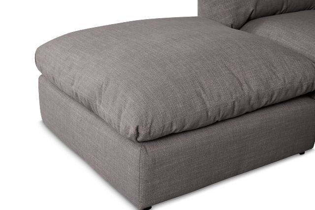 Serena Gray Fabric 4-piece Left Facing Bumper Sectional