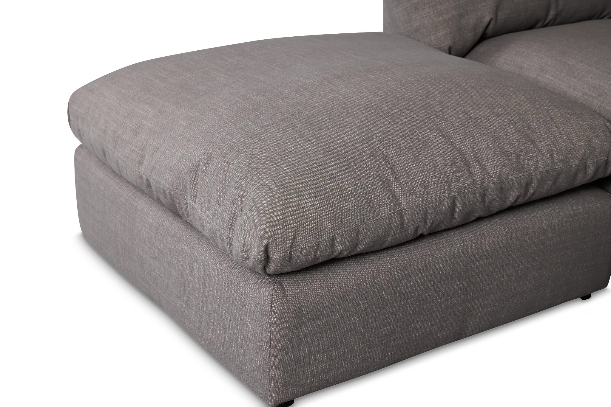 Serena Gray Fabric 4-piece Left Facing Bumper Sectional