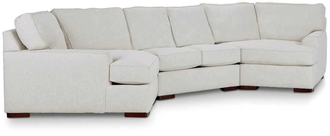 Austin White Fabric Dual Cuddler Sectional