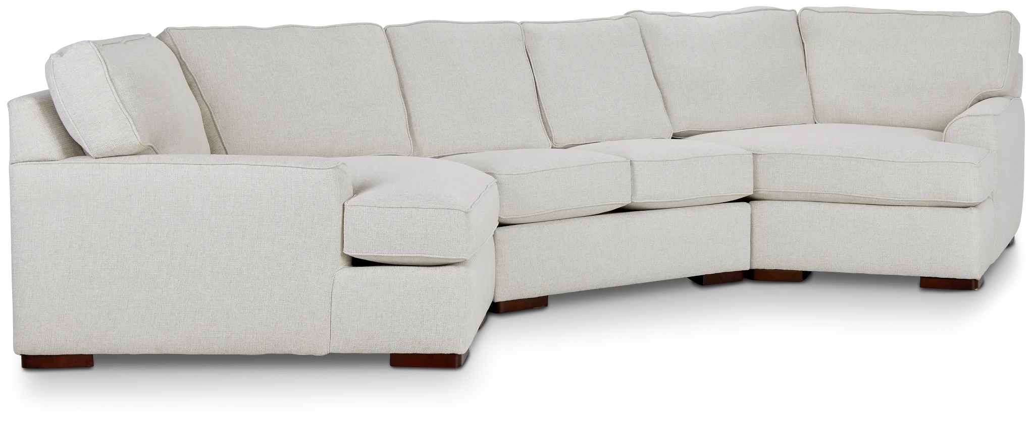 Austin White Fabric Dual Cuddler Sectional