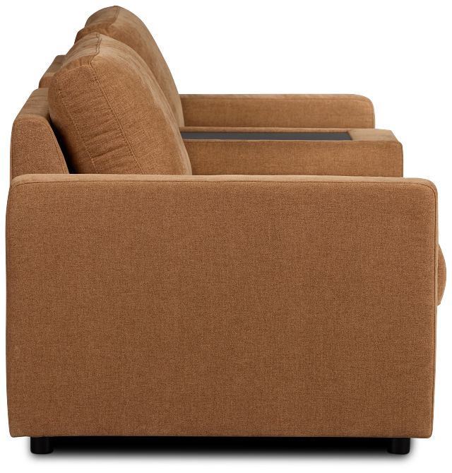 Addie Brown Fabric 2-piece Modular Storage Sofa With Console