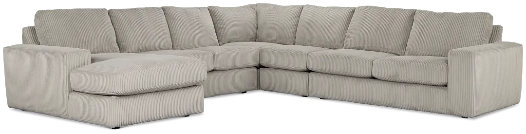 Charlie Gray Fabric Large Left Chaise Sectional