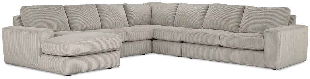 Charlie Gray Fabric Large Left Chaise Sectional Charlie Gray Fabric Large Left Chaise Sectional
