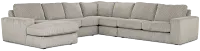 Charlie Gray Fabric Large Left Chaise Sectional