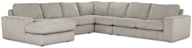 Charlie Gray Fabric Large Left Chaise Sectional