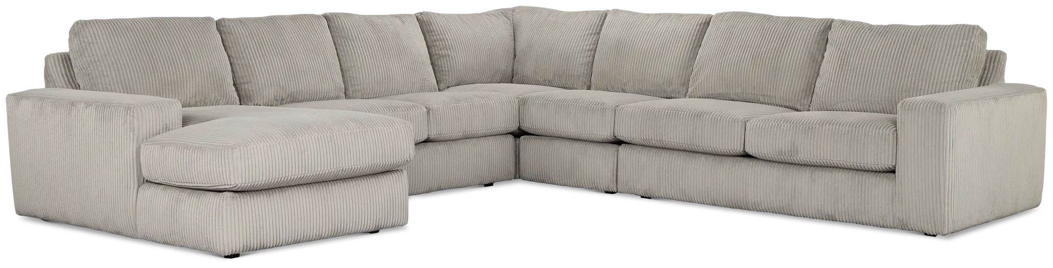 Charlie Gray Fabric Large Left Chaise Sectional