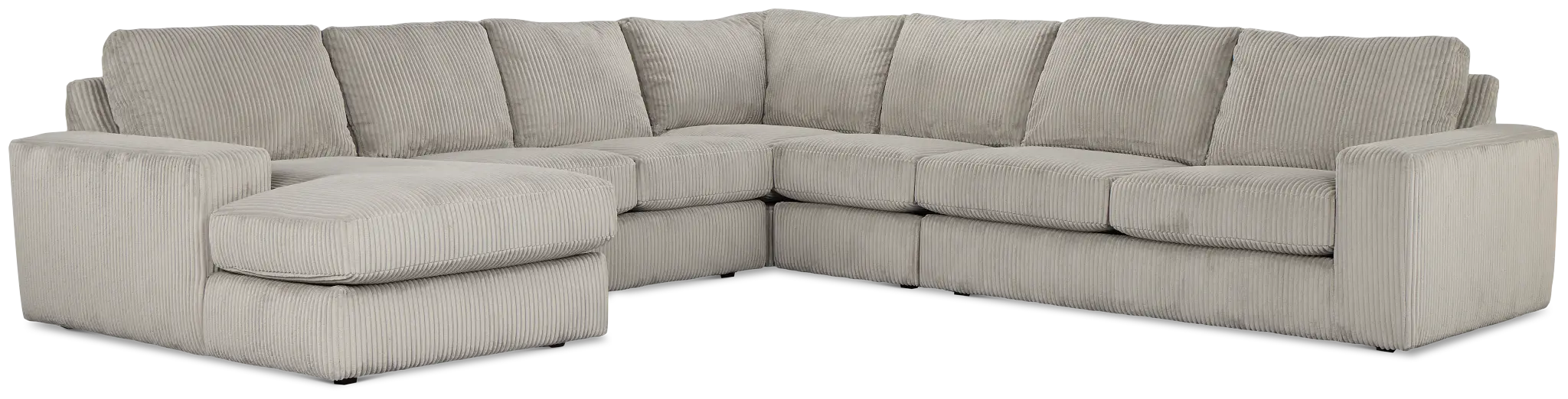 Charlie Gray Fabric Large Left Chaise Sectional Charlie Gray Fabric Large Left Chaise Sectional