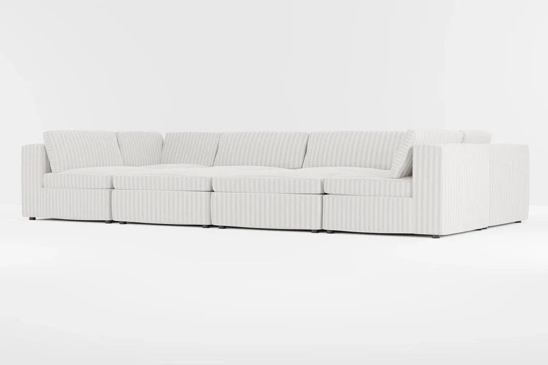 Destin Sea Lane Light Gray Fabric 8-piece Pit Sectional