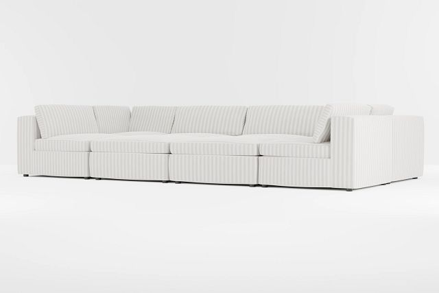 Destin Sea Lane Light Gray Fabric 8-piece Pit Sectional