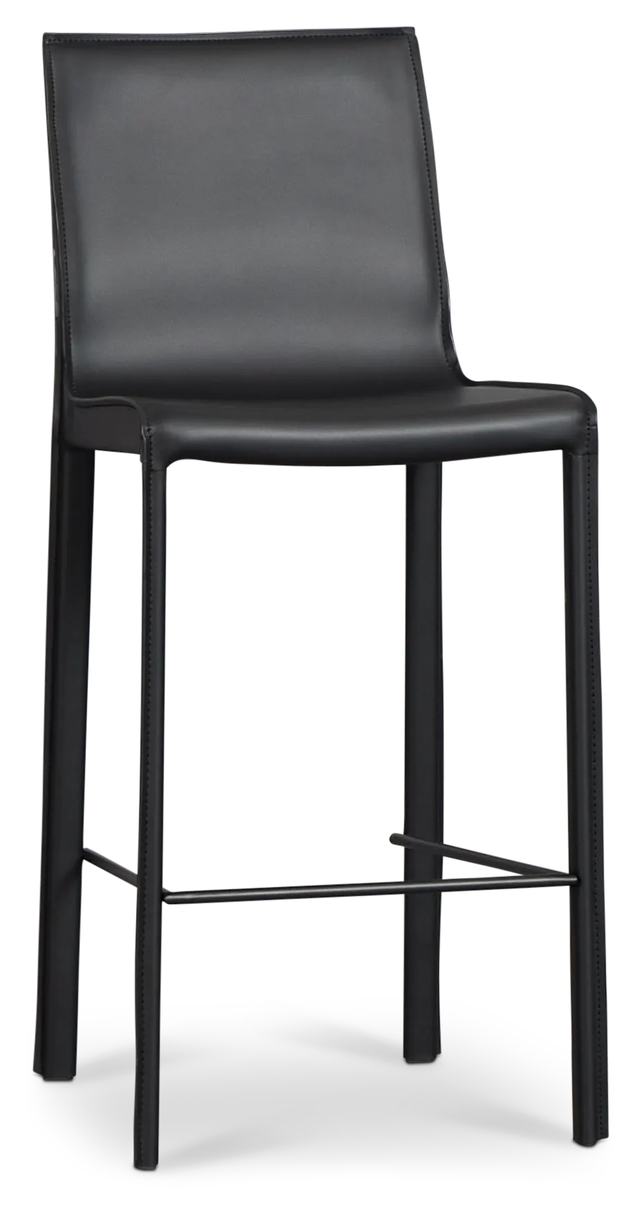 Lagos Black 27" Upholstered Barstool
