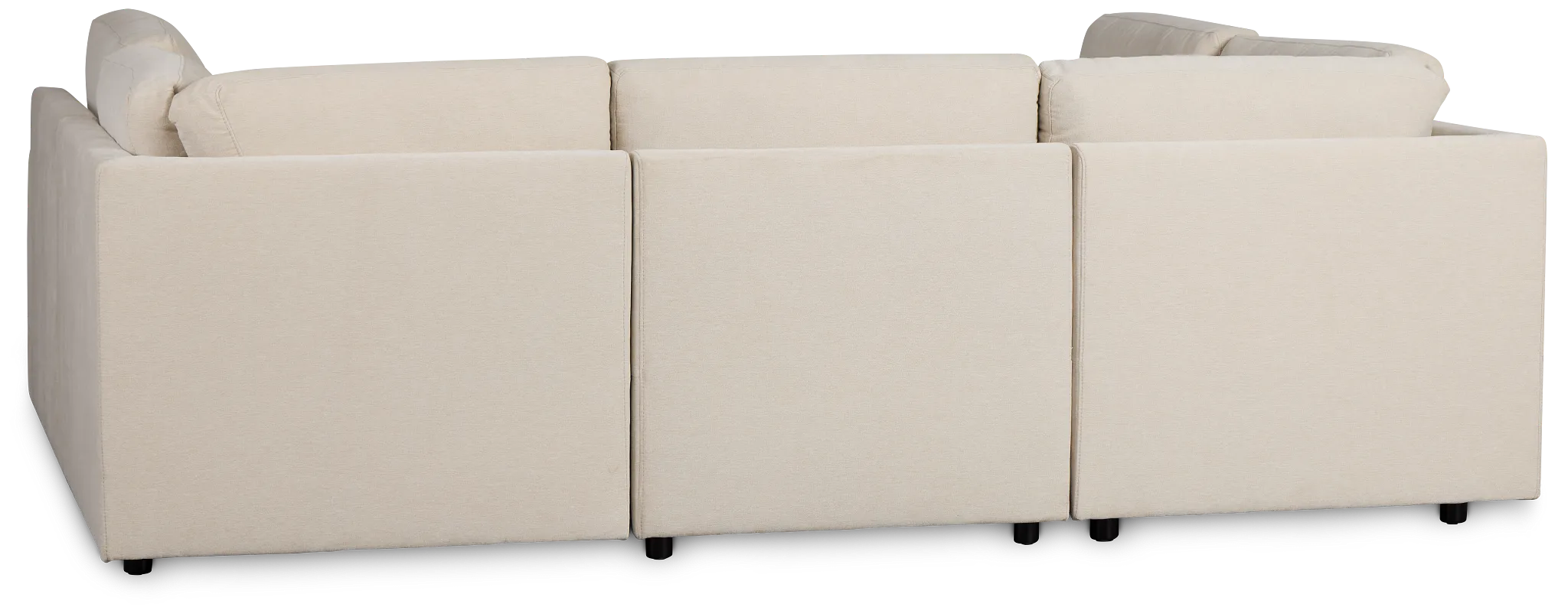 Addie Beige Fabric 6-piece Pit Storage Sectional