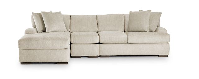 Alpha Beige Fabric Small Left Chaise Sectional (0)