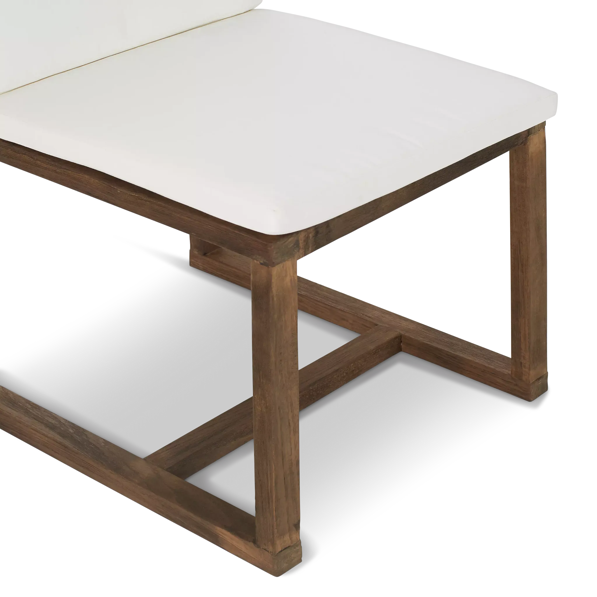 Linear Teak White Side Chair