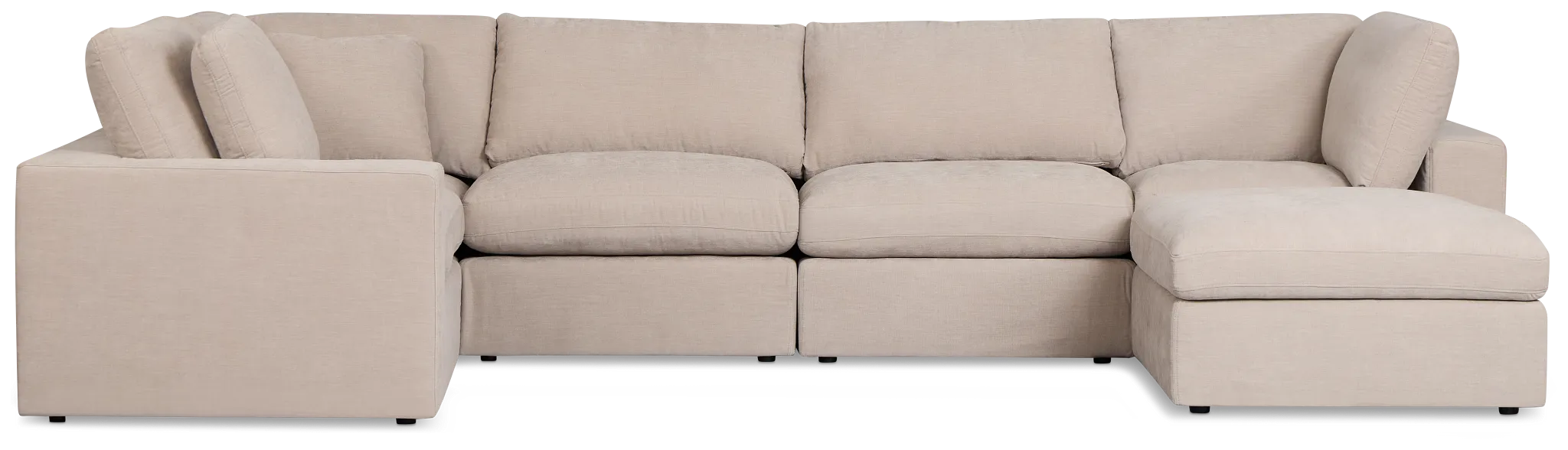 Breeze Taupe Fabric 6-piece Pit Sectional