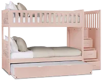 Charleston Pink Step Trundle Bunk Bed