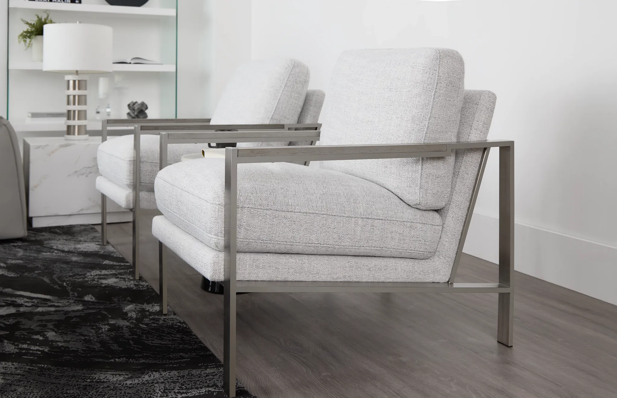 Wyatt Light Gray Fabric Accent Chair