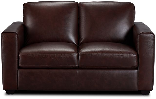 Lane Medium Brown Lthr Vinyl Loveseat