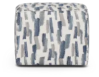 Staccato Navy Fabric Accent Pouf