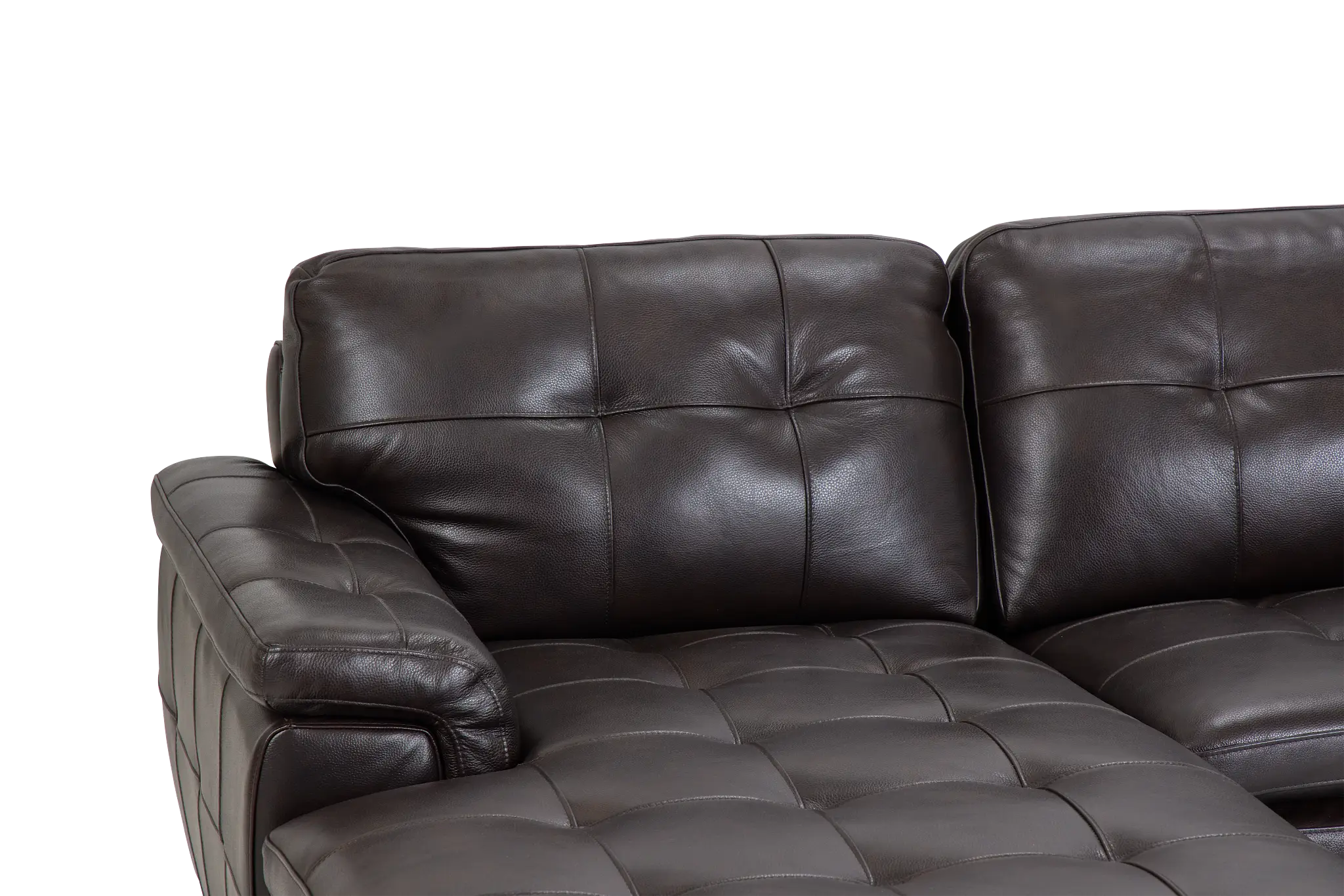 Braden Dark Brown Leather Left Chaise Sectional Braden Dark Brown Leather Left Chaise Sectional