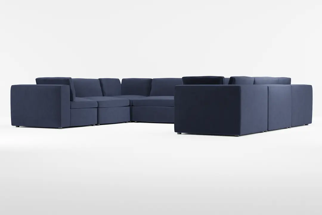 Destin Joya Dark Blue Velvet 8-piece Modular Sectional Destin Joya Dark Blue Velvet 8-piece Modular Sectional