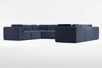 Destin Joya Dark Blue Velvet 8-piece Modular Sectional