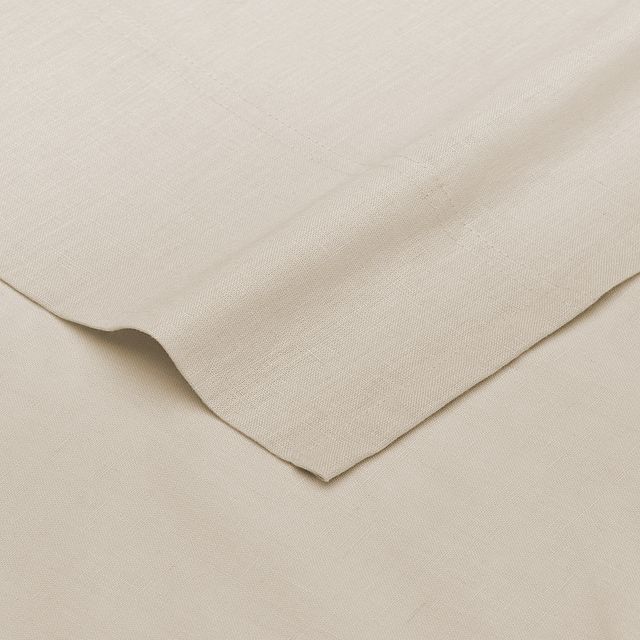 Linen Blend Ivory Sheet Set (2)