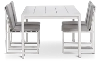 Linear White Dark Gray 70" Aluminum Table & 4 Cushioned Side Chairs