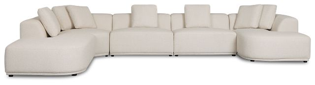 Catalina Beige Fabric Large Right Chaise Sectional