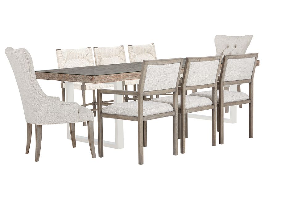 Henley Wood Rectangular Table And Mixed Chairs