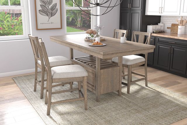 Heron Cove Light Tone High Table & 4 Barstools