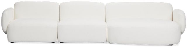 Halsey White Fabric Small Right Cuddler Sectional