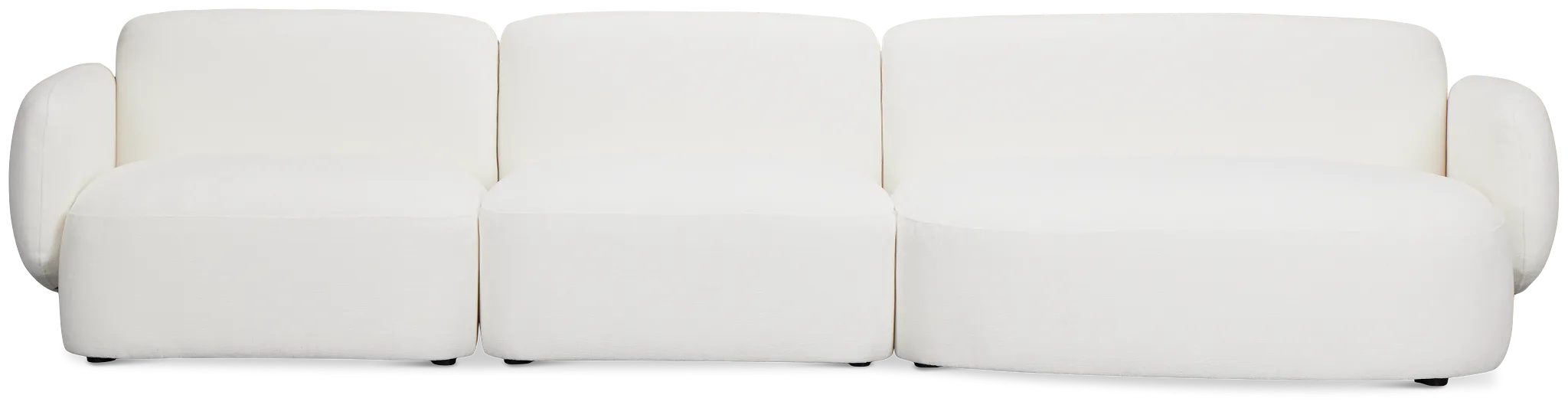 Halsey White Fabric Small Right Cuddler Sectional