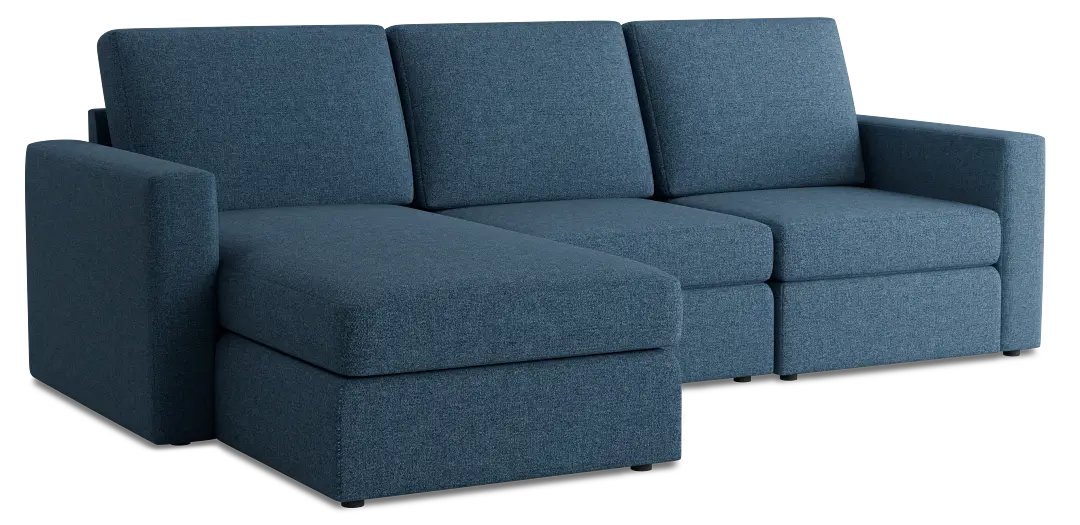 Citymod Blue Fabric Small Left Chaise Sectional Citymod Blue Fabric Small Left Chaise Sectional