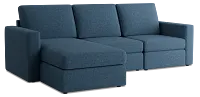 Citymod Blue Fabric Small Left Chaise Sectional