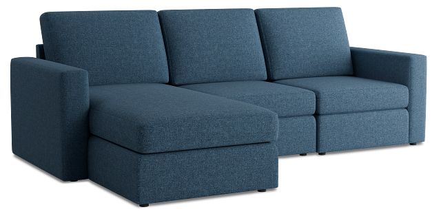 Citymod Blue Fabric Small Left Chaise Sectional