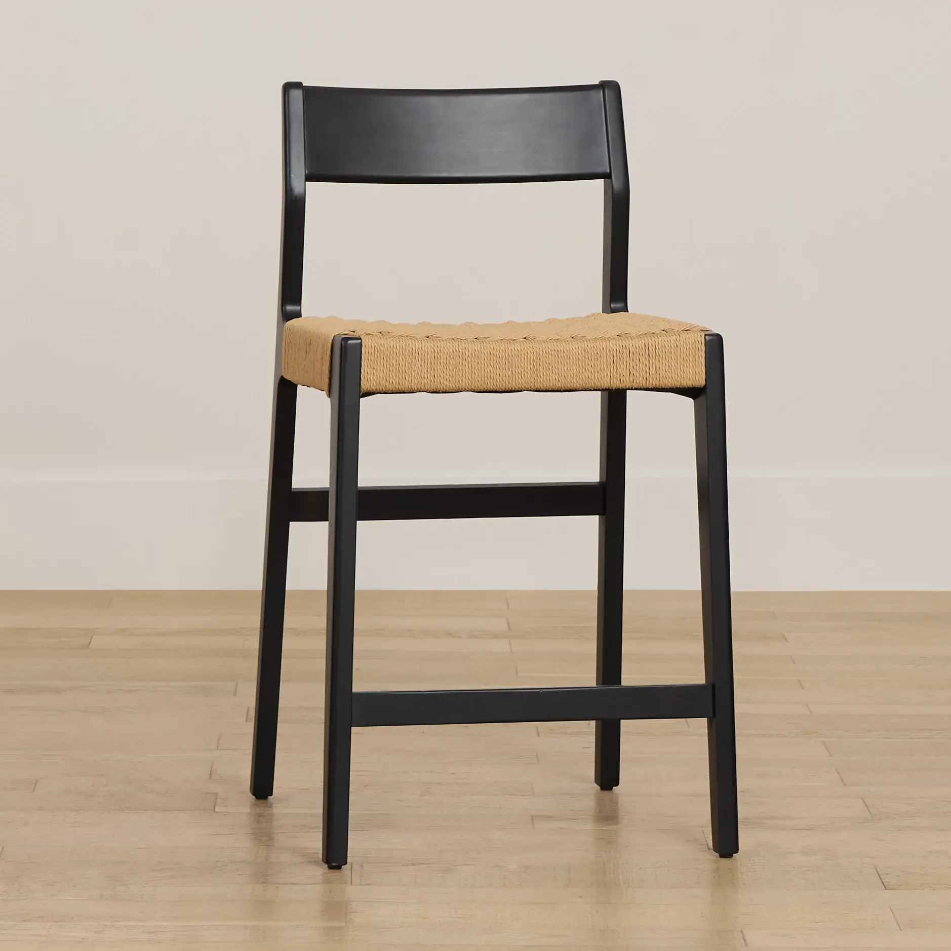 Santorini Black 24" Woven Barstool Santorini Black 24" Woven Barstool