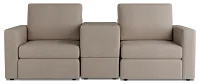 Citymod Beige Fabric 3-piece Modular Sofa With Media Console