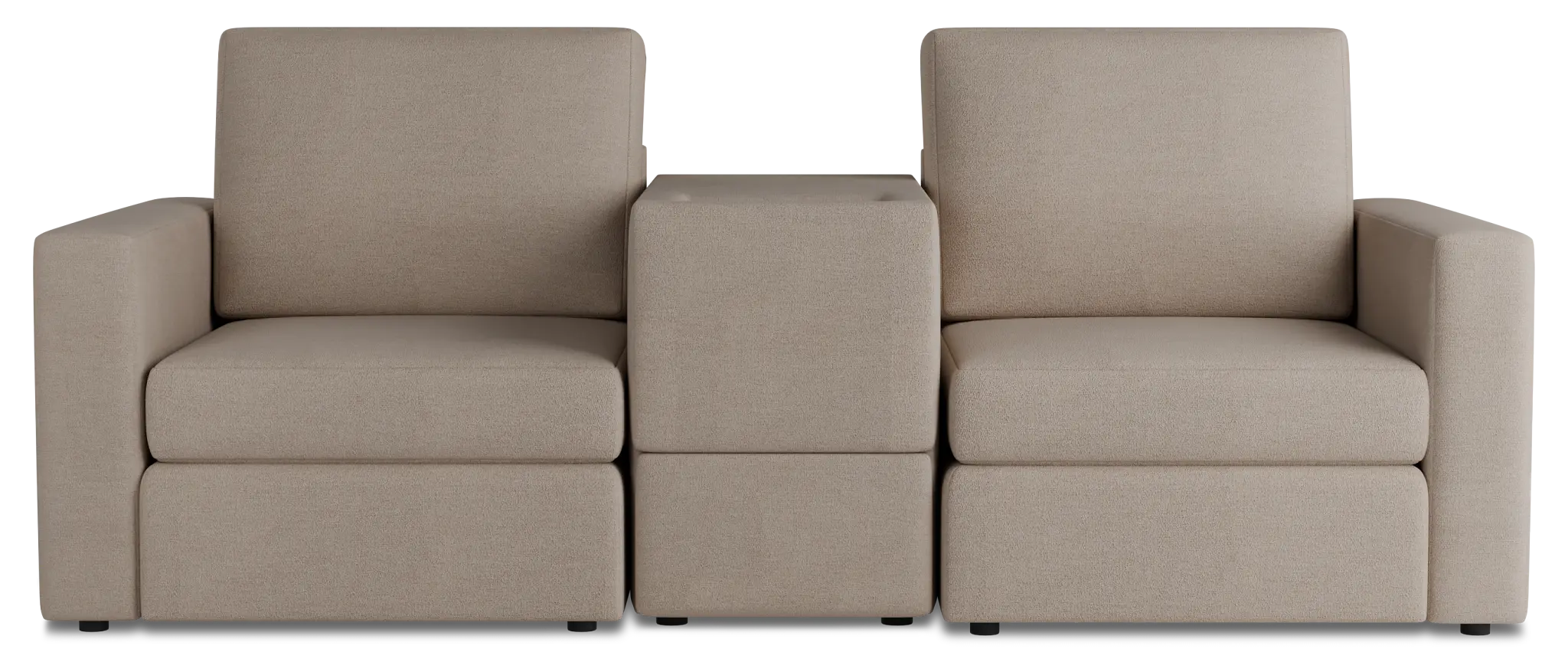 Citymod Beige Fabric 3-piece Modular Sofa With Media Console Citymod Beige Fabric 3-piece Modular Sofa With Media Console