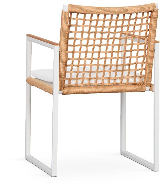 Sunrise White Teak Arm Chair