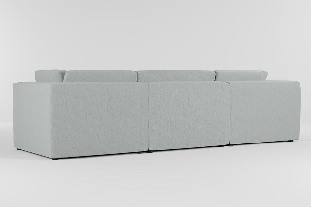 Destin Elevation Light Green Fabric 3 Piece Modular Sofa