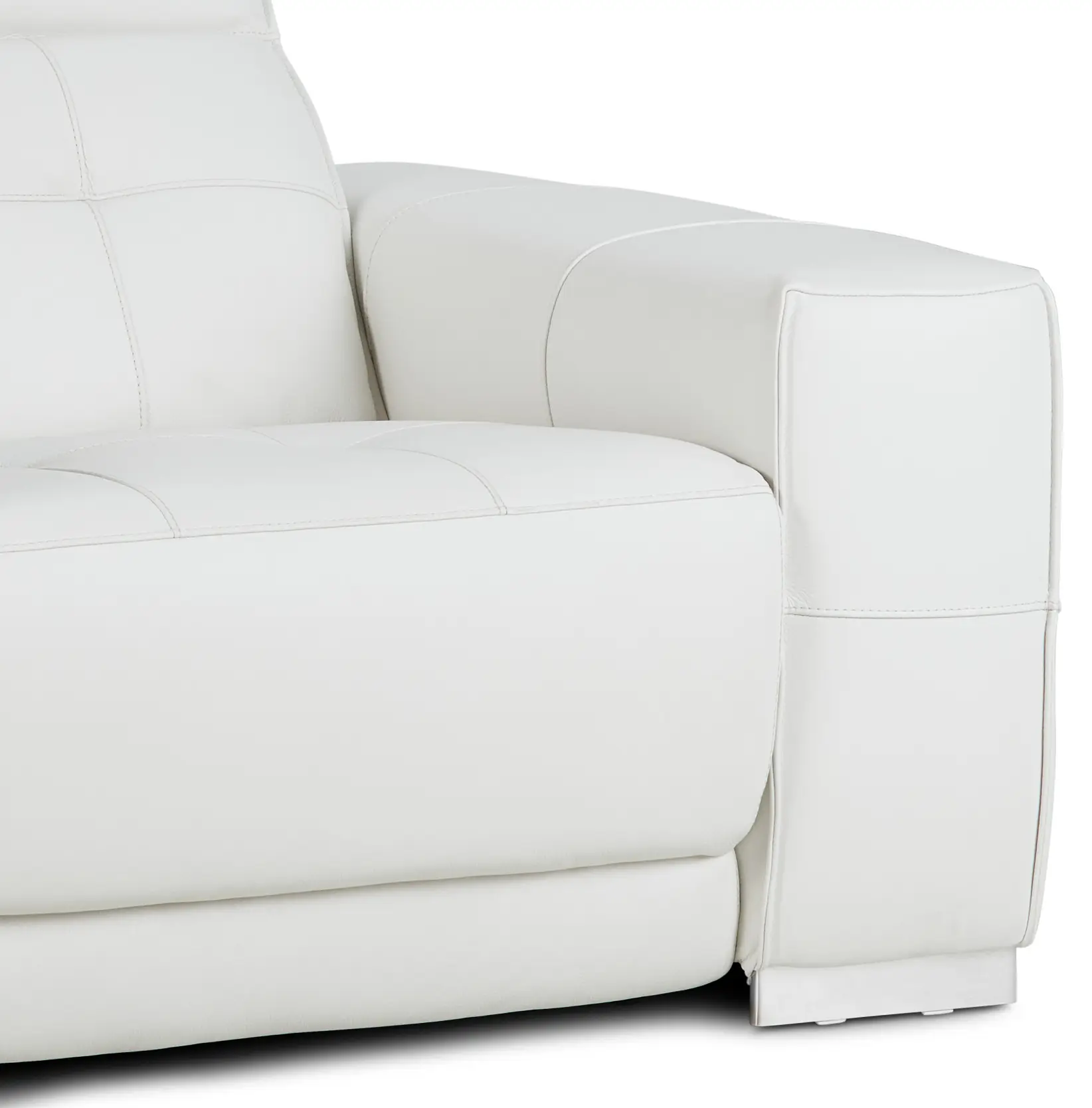 Reva White Leather Power Recliner With Power Headrest Reva White Leather Power Recliner With Power Headrest