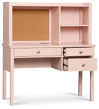 Charleston Pink 3-drawer Desk & Hutch