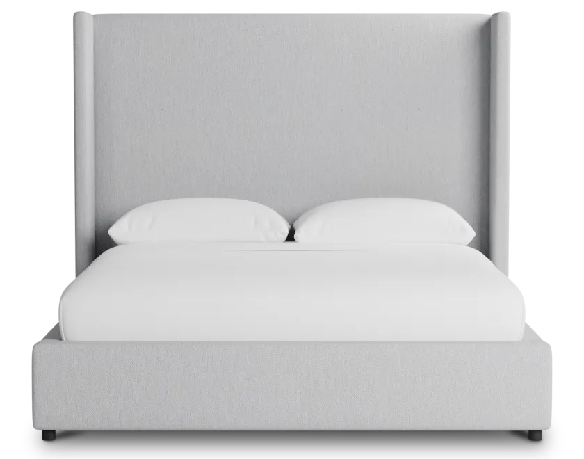 Captiva Delray Light Gray 60" Upholstered Shelter Bed