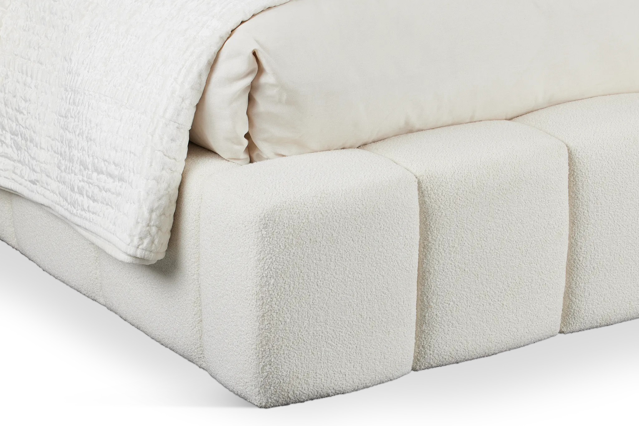 Malibu Light Beige Tufted Platform Bed